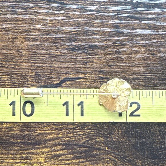VTG Gold Tone Purple Blue & White Enamel Flower Stick Pin Size 2" Length - Picture 8 of 10